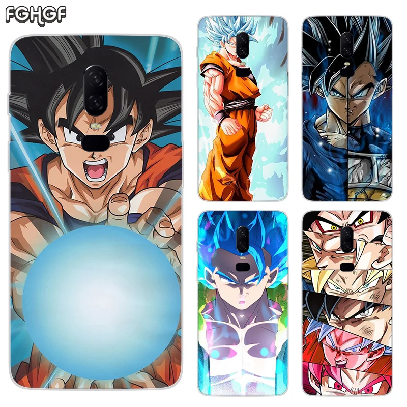 

Luxury Soft TPU Silicone Phone Back Case For OnePlus 5 5T 6T 6 Frosted Fundas Printed Cover Coque Super Dragon Ball