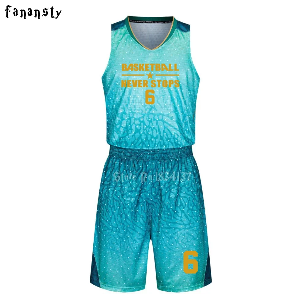 

College basketball training suits cheap custom basketball uniforms men 3D printed basketball sets DIY basketball jerseys new