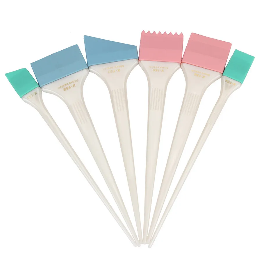 

6 Pcs white color Large Hair Dye Colour Brushes Scraping plates Hairdresser Salon Brush Kit best seller#30