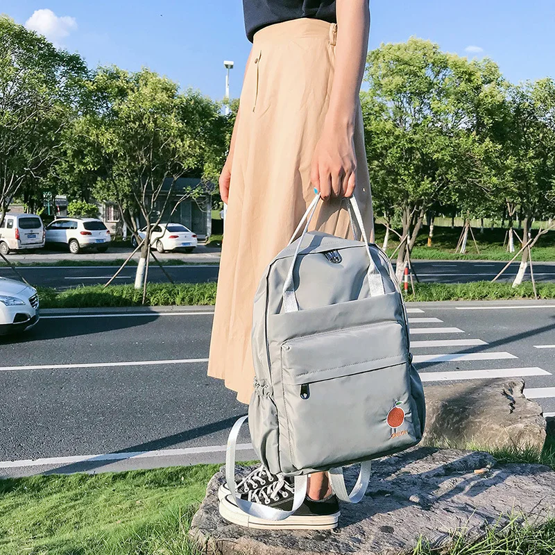 Menghuo 2018 New Preppy Style Fashion Embroidery Ladies Backpack Nylon High Quality Women School Shoulder Bag for Girls YouthIMG_0756