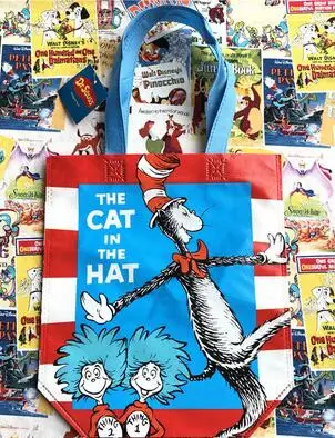 DR. Seuss кошка в шляпе шоппер сумки-тоут печать нетканый Рециркулирующий мешок