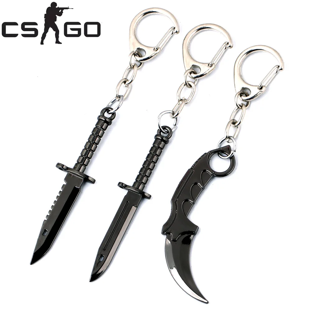 CSGO Leather Chain Necklace for Male Karambit M9 Best Friends CS GO Necklace Titanium Bayonet Dagger Claw Man Jewelry 6.5CM Gift