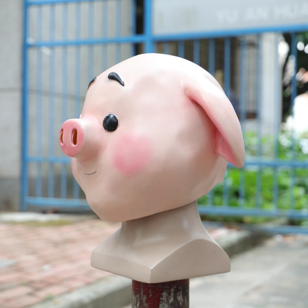 2019 Sweet Cute Pig Mask Funny Animal Mask Zoo Pig Mask Halloween Latex Mask Cosplay New (3)