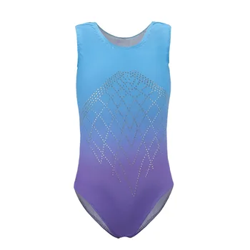 

sleeveless diamond highlights Ballet gymnastics suit dance practice clothes dance clothes gradient color body suit ST