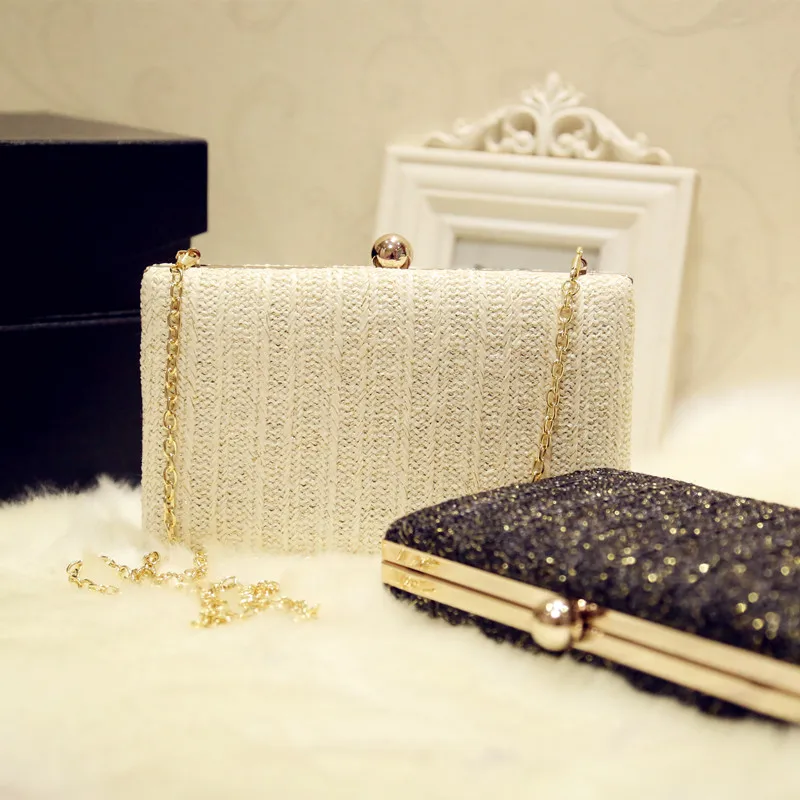 2017 White/Black Clutch Bags Woman Evening bag Best Selling Clutches Wallet With Chain Wedding ...