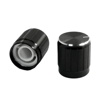 

2 pcs Non-slip Ribbed Handle Potentiometer Knobs Caps 6mm Dia Hole Black-MUSIC