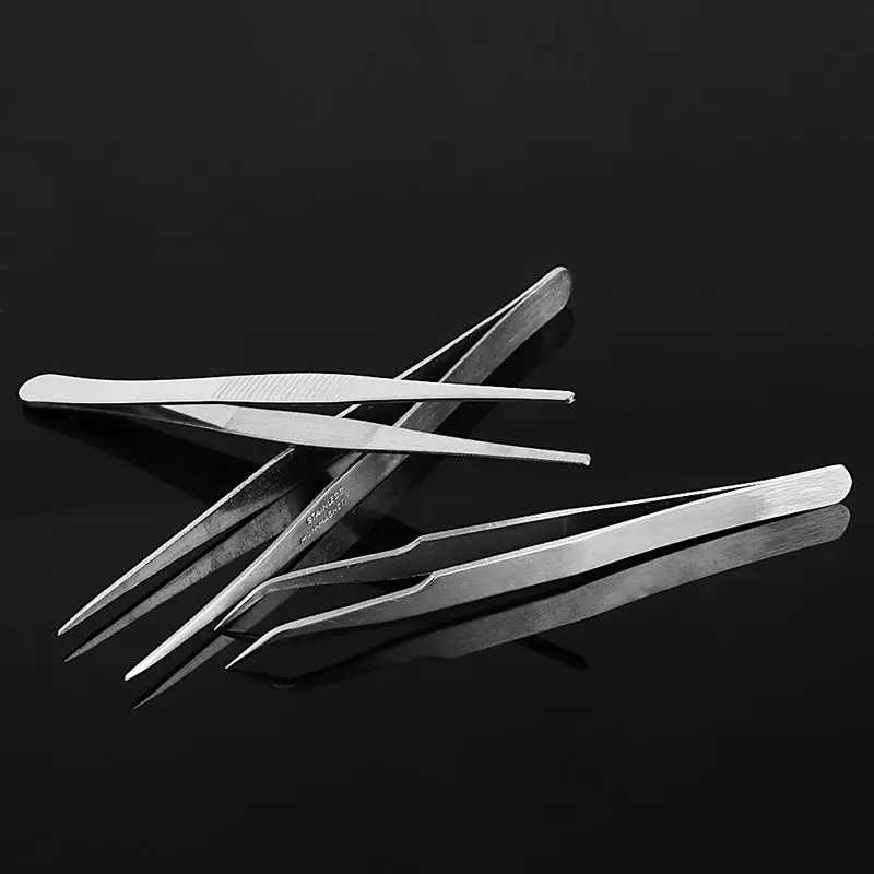 3pcs set Stainless Steel anti-static Tweezers Precision Repair Mounting Tool Set watchmaker Repair hand Tools Electronic DN142 (3)