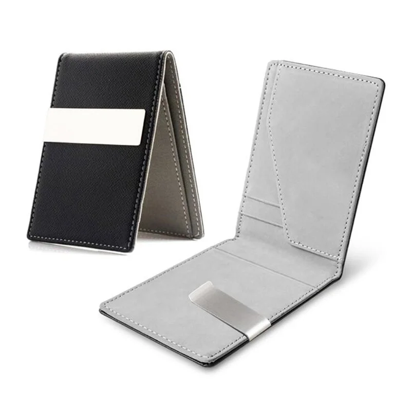 Money Clips Metal Clamp Leather Wallet Multifunctional Colourful Thin For Men Women Cash Holder Purse credit card holder id card holder synthetic leather wallet metal money clip