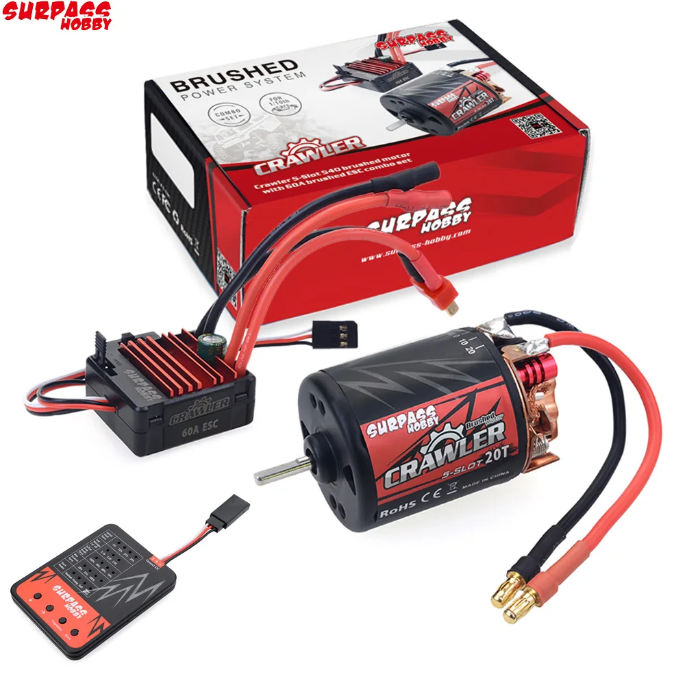 Оригинальный двигатель SURPASS Hobby 540 11T/13T/16T/ 20T с 5 разъемами + 60A ESC светодиодный