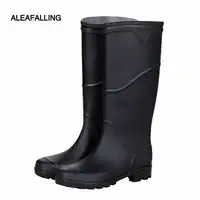 Aleafalling Pvc Wasserdichte Regen Stiefel Wasserdicht Flache Mit Schuhe Männer Regen Unisex Wasser Gummi Kniehohe Stiefel Slip Auf Botas m004