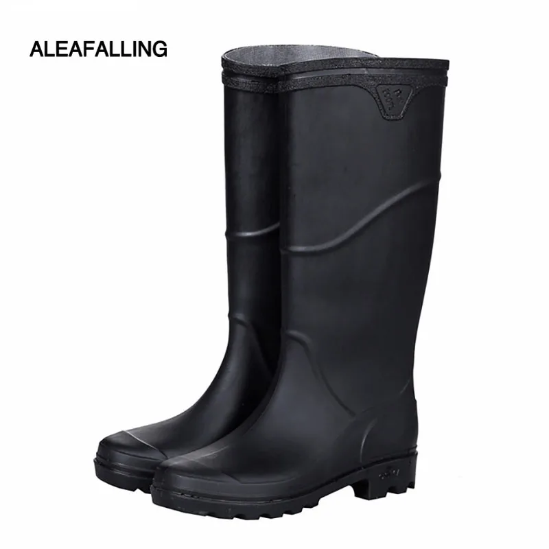 Aleafalling Pvc waterproof rain boots waterproof flat with shoes men
