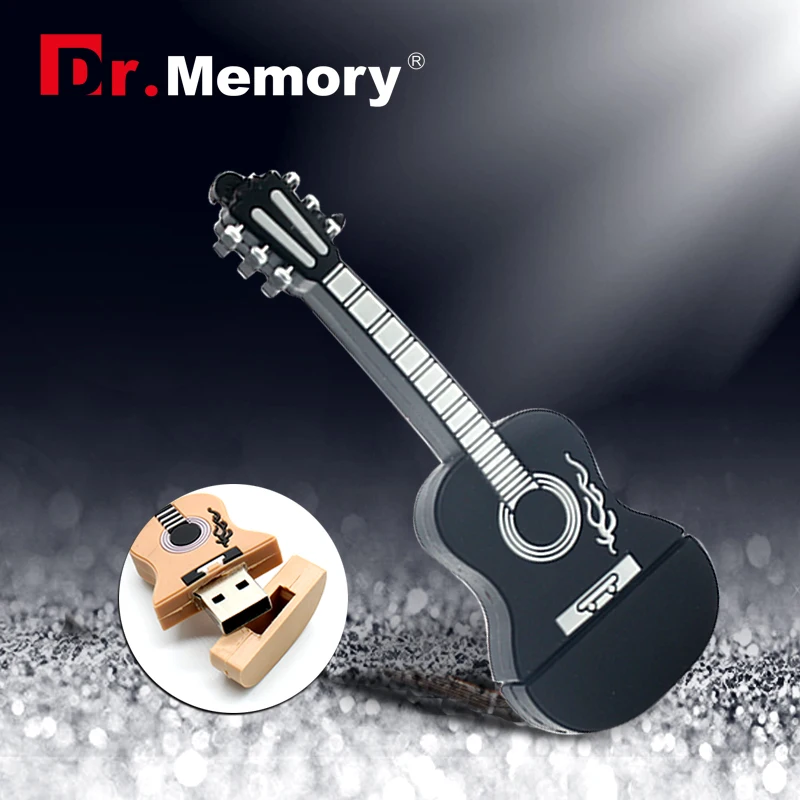 Dr. Memory Guitar USB флеш-накопитель мультяшный флеш-накопитель силиконовый USB накопитель 4G 8G 16G 32G USB 2,0 Флешка Рождественский подарок 4 цвета