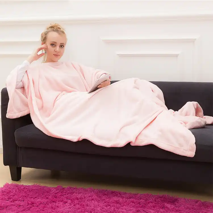 Plaid Comfy Blanket Sweatshirt Sofa TV Hooded Blanket Throw Weighted