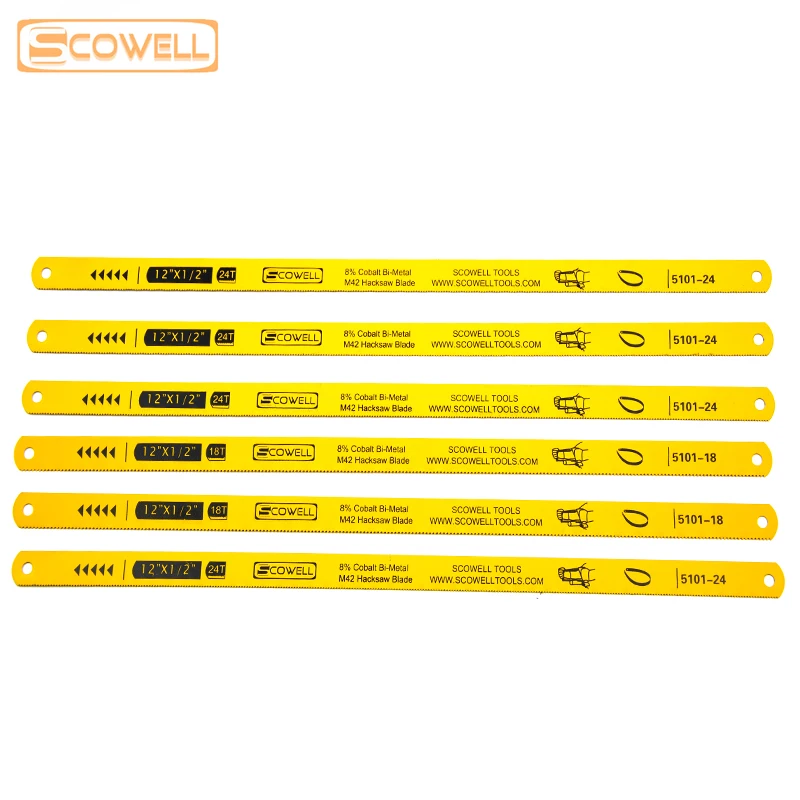 Free Shipping:High Speed Steel 12inch Hacksaw Blade 18T/24T Flexible Band Saw Blade with 8% Cobalt,Bimetal M42 with D6A Material