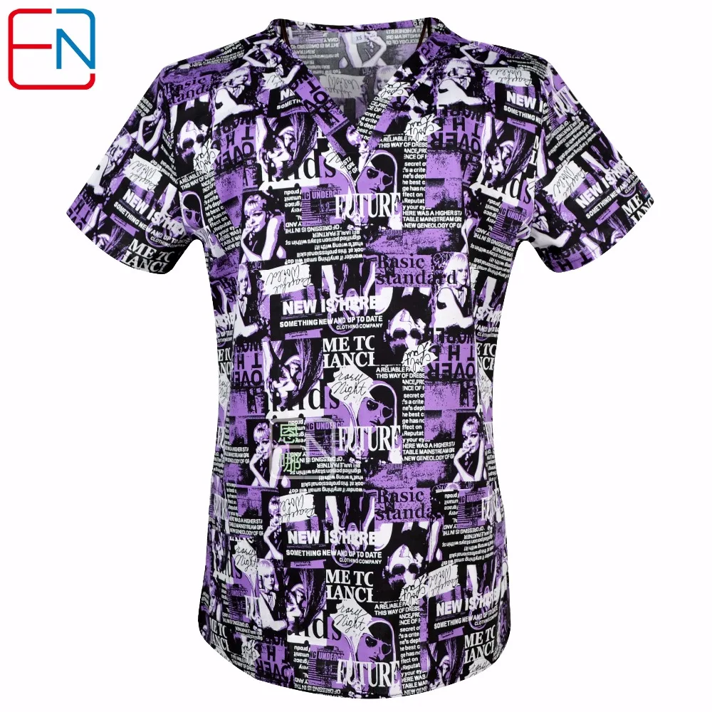Buy Hennar Print Women Medical Scrub Tops 100 Cotton
