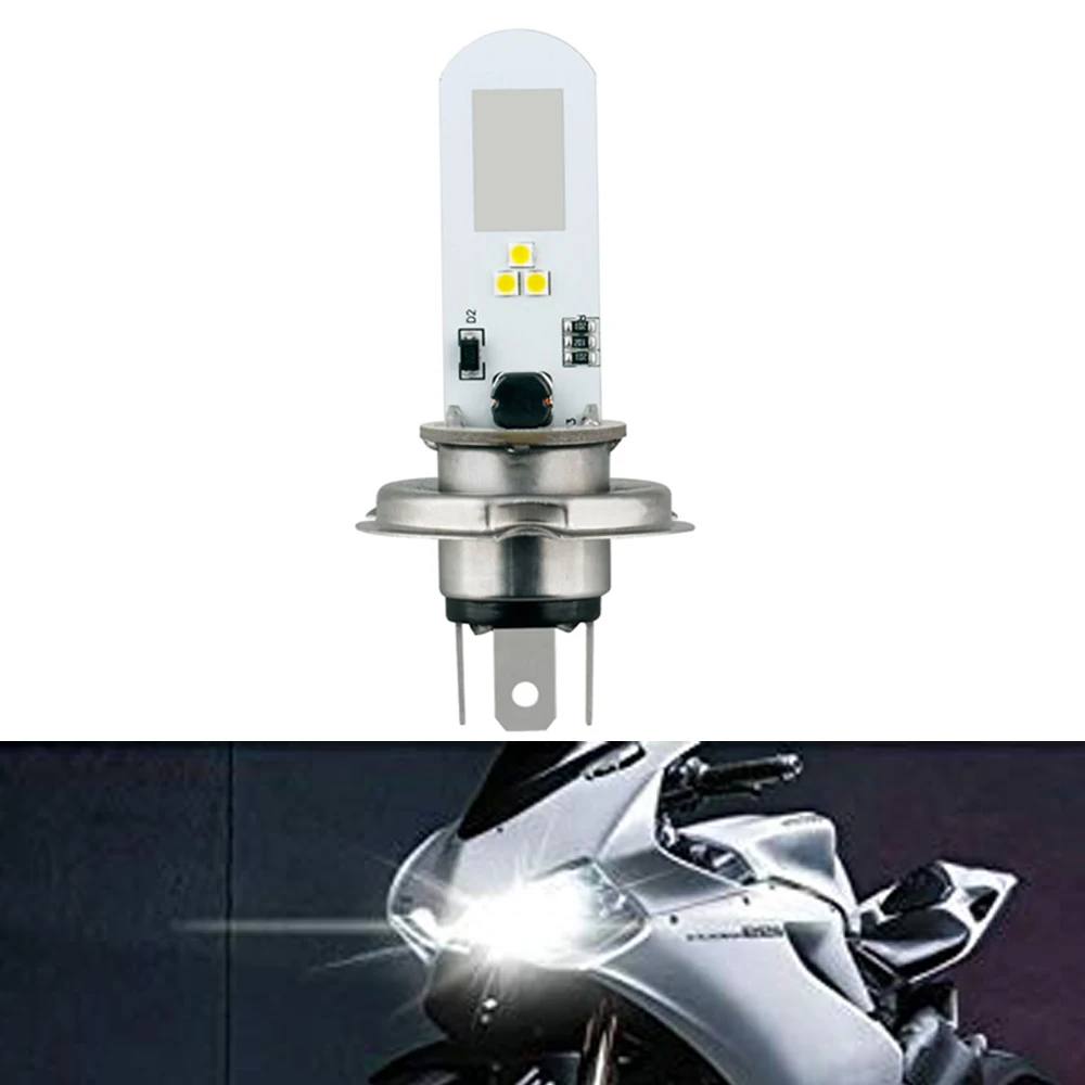 CJXMX 1X H4 светодиодные лампы для фар мотоцикла 6SMD 1400LM мото лампа скутера фары DRL
