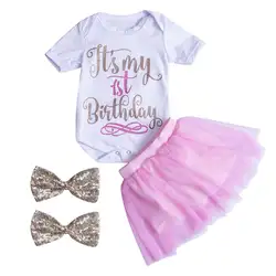 Для новорожденных Обувь для девочек для вечеринки, дня рождения комбинезон комбинезон, штаны юбка одежда для малышей Белый Комбинезоны для