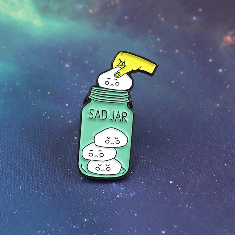 Sad Jar эмалированная булавка Положите вашу печаль в банку и сохраните их для более