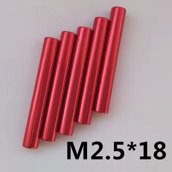 

20pcs M2.5*18 Aluminum Standoff Spacer D=4mm Red Anodized Round Long Nut Aircraft Model Frame Support Double-Column Screw