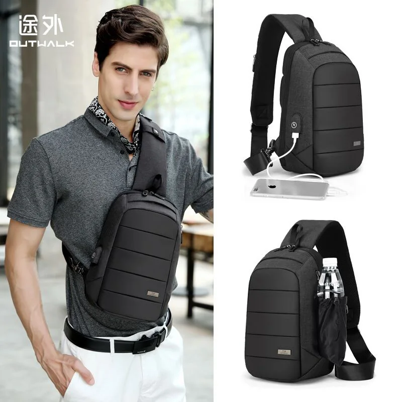 

Men Boys Chest bags Oxford Trendy fashionable Urban casual Chest packs crossbody bag brief New design tidal 2019 large Top