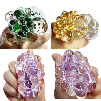 

Besegad 4PCS Soft Squishy Grape Mesh Stress Balls Rubber Sensory Mesh Stress Ball Squeeze Ball Decompression Relieves Stress Toy
