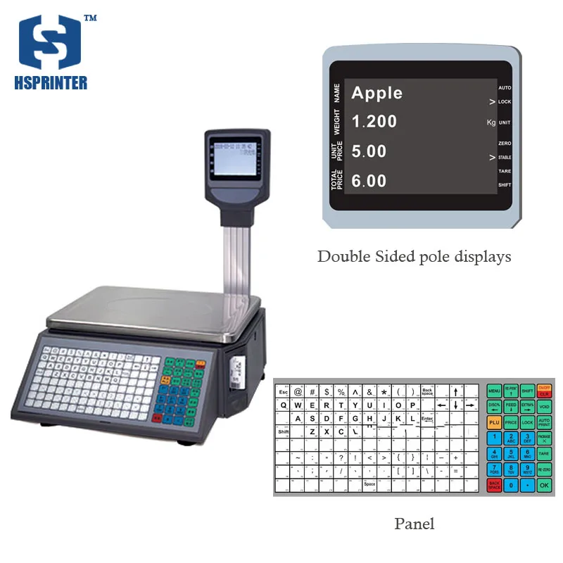 Электронные весы с печатью этикеток тепловой штрих-код цена этикетки весы с ЖК-дисплеем для супермаркета новое поступление