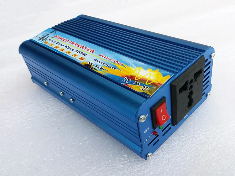 

off grid 500W 50hz 60hz solar power converter dc 12v 24v to ac 220v 300 watt 500 watt pure sine wave car inverter