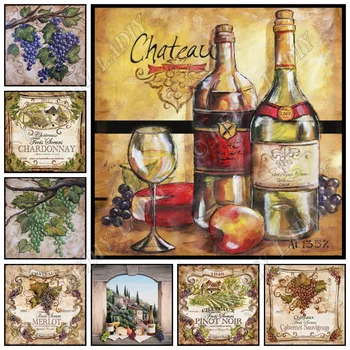 

Full Square / Round Diamond Painting Crystal Rhinestones Mosaic Still Life Grapes Diamond Embroidery Beaded Cross Stitch Crafts