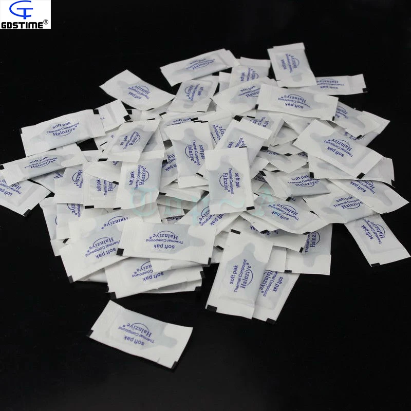 

200pcs Silicone Thermal Plaster Heatsink Compound Gray Mini Grease Soft Pack For PC XBOX 360 PS