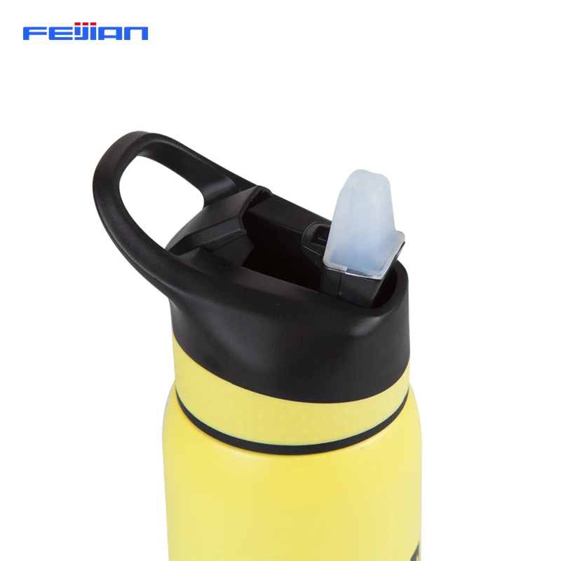 FEIJIAN бутылка для воды с соломинкой 18/8 термос из нержавеющей стали без бисфенола 460 мл/600 мл переносной для путешествий на открытом воздухе