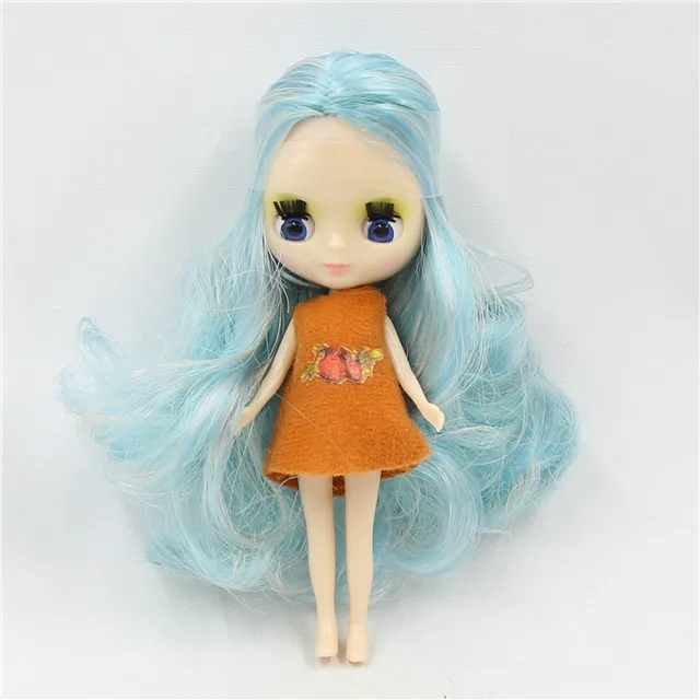 DBS blyth mini doll 10CM BJD normal body doll long hair 10cm toy anime random dress as a gift 8