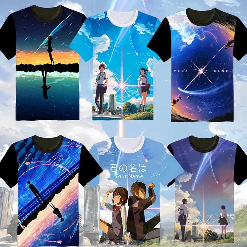 Your Name T shirt Anime Cosplay T Shirt Fashion Men WOMEN New Short Sleeve Teesin TShirts from 