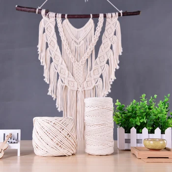 

1pc Decorative Eco-friendly Craft Making Cord Cotton Bohemia Macrame Cord Soft Cotton String for Knitting Crafts Wall Hanging