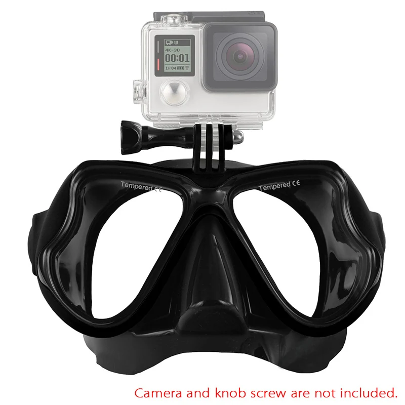 Подводные очки-маска для ныряния маска для плавания для GoPro Hero SJCAM Xiaomi Yi Спортивная Экшн-камера - Цвет: Black