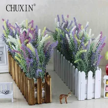 17 видов искусственных цветов лаванды с деревянной ваза в виде забора набор шелковые цветы для дома детский сад окно украшение подарок на день рождения