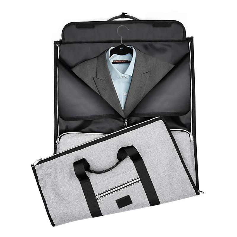 

2 In 1 Hanging Suit Travel Bag Luggage Duffle Garment Bags with Shoulder Strap HVR88