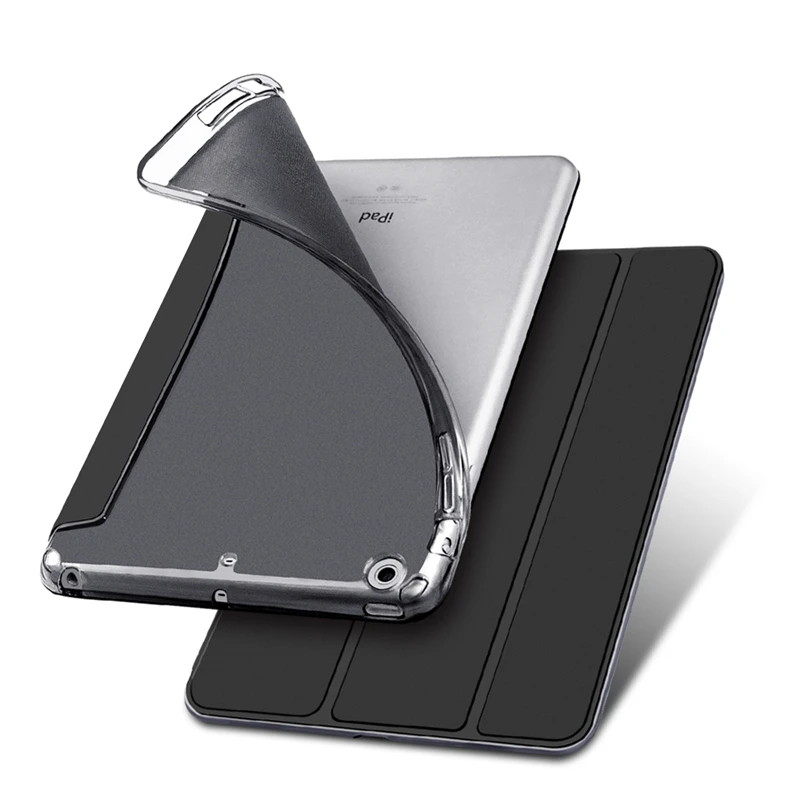 

For New iPad 9.7 2017 2018 Case Soft Glitter TPU Silicone Back Tablet Stand Cover for iPad Air 2 1 Auto Sleep/Wake Up Coque