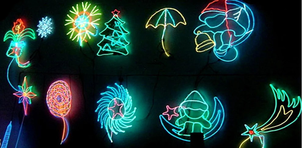 Светодиодная гирлянда на батарейках, гибкий неоновый светильник, светящаяся Светодиодная лента для домашнего шоу, вечерние, праздничные, рождественские украшения