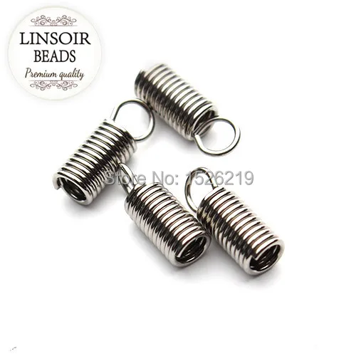 

25pcs/lot 2.0/2.5/3.0MM Inner Size Stainless Steel spring Caps End Caps Fitting Leather Cord Jewelry Diy F2218