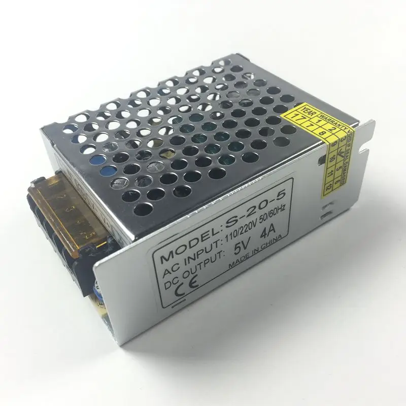 5V 4A 20W LED Power Supply Transformer Switching For Led Strip Light WS2811 WS2801 LED Pixel