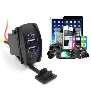 

12V 24V Car Auto Boat Accessory Dual USB Charger Power Adapter Outlet Multipurpose Suitable for many models car accessories