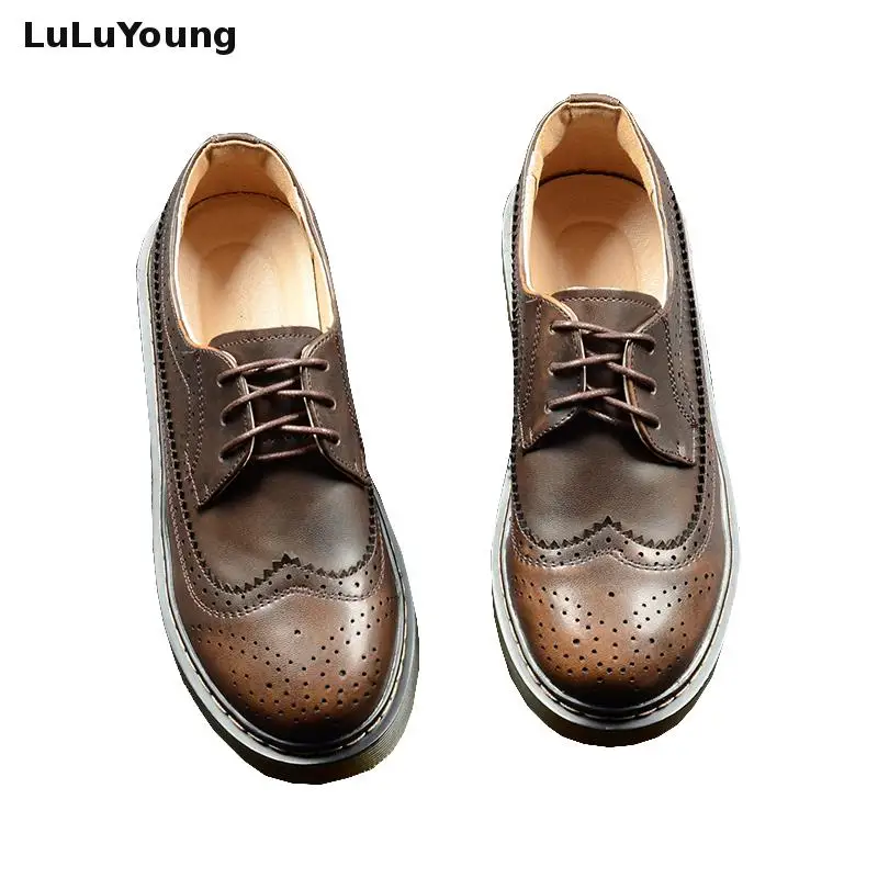 

British Wind Women's Flat Bottom College Round Head Casual Slip On Loafers Oxfords Shoes Women