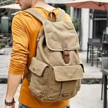 

031318 new hot unisex women man canvas travel backpack