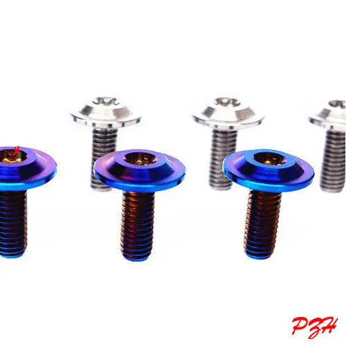 

4pcs M6 x 10/16/20/30mm Titanium Dished Head Plum Bolts Screws For Motorcycle