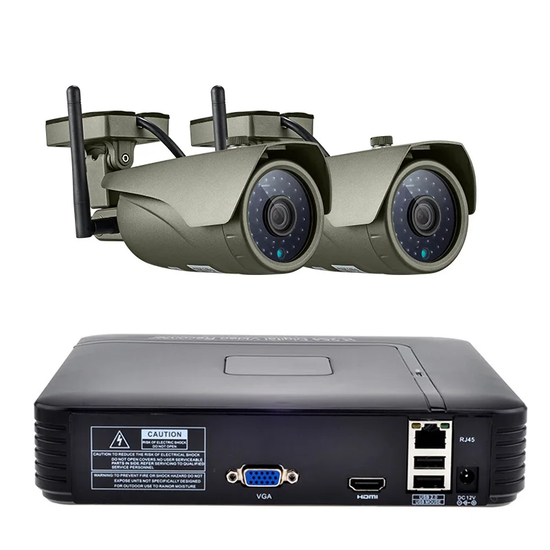 4CH font b Wireless b font NVR Kit 1080P FHD Outdoor IP Video Security Camera System