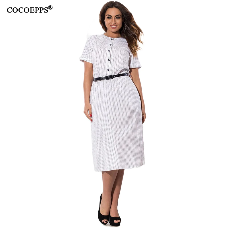 2017 Casual Belt font b Dresses b font Summer Women font b Plus b font Large