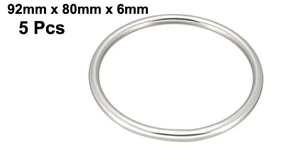 92mm ID UXCELL 92/70/50/48/35 мм внутренняя Диаметр 5 шт. Серебряный тон Металлический мульти Открыватель-роль-хомут с круглым воротником для мальчиков и девочек с пряжкой под сварку для сумки Чемодан Комплектующие для самостоятельной сборки - Цвет: 92mm ID