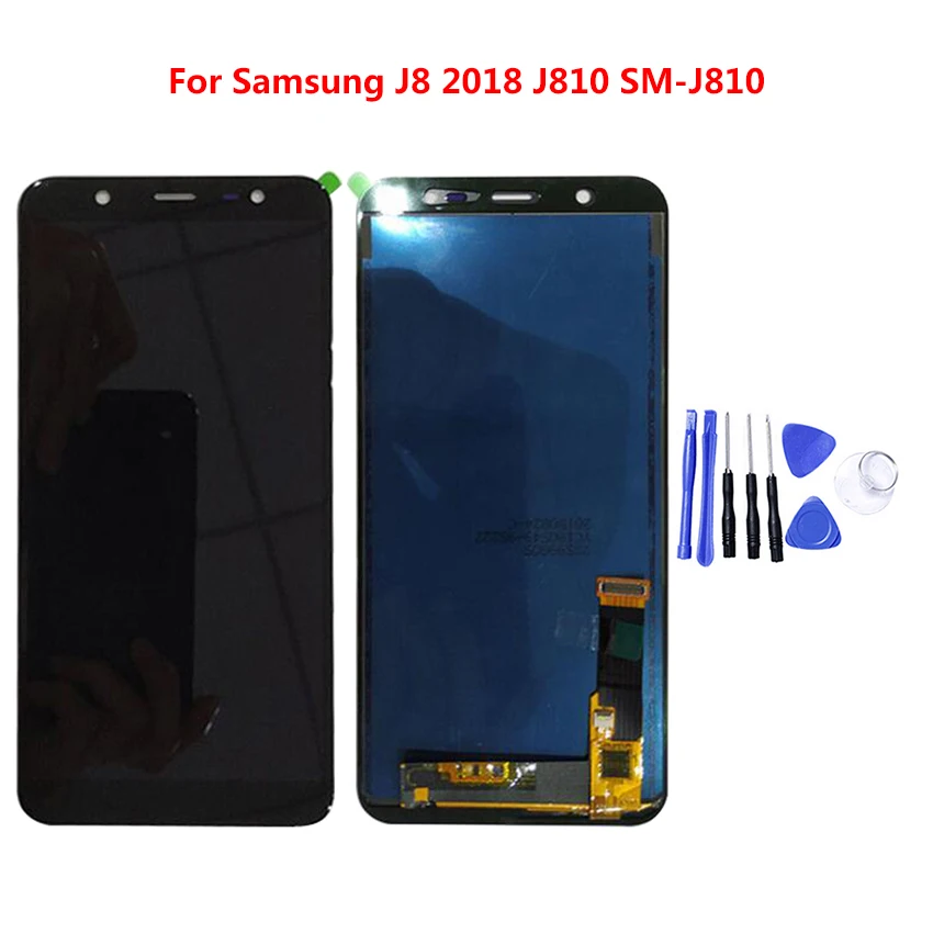 

TFT LCDS For Samsung Galaxy J8 2018 J810 SM-J810 LCD Display Touch Screen Digitizer Assembly Brightness Adjustment with Tool