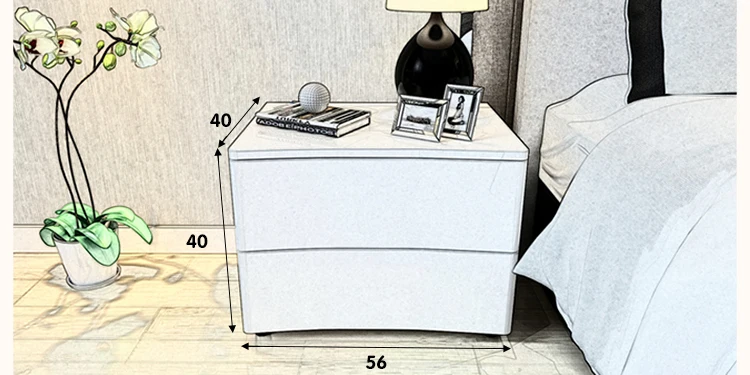 Простой современный европейский белый прикроватный шкаф для спальни тумбочка