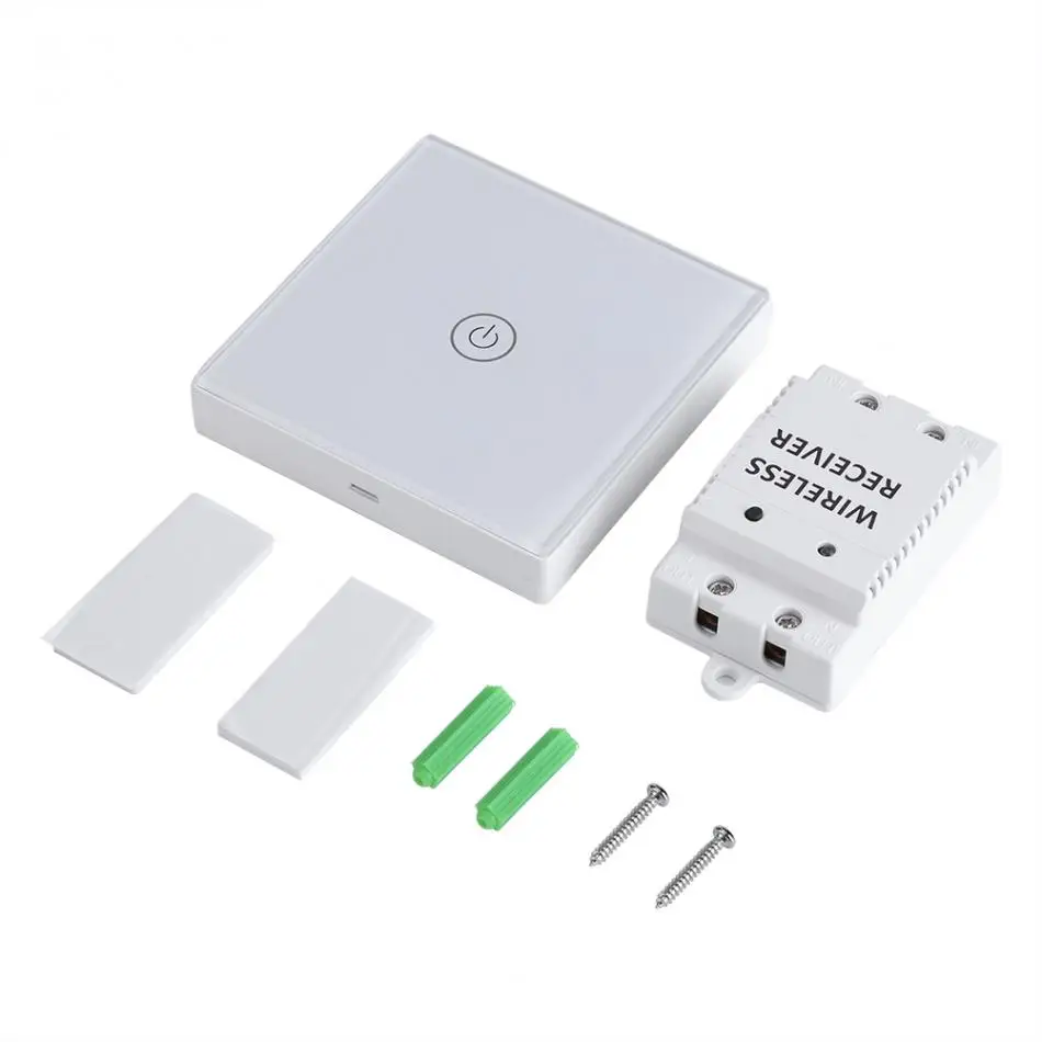 

12V Remote Wireless Touch Switch 1 Gang 1 Way Switch Touch Screen Wall Switch For Smart Home Light 433Mh